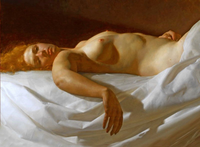 Tablou cu nud pictat manual – compoziție artistică în stil clasic